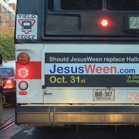 Christian extremists advertise “JesusWeen” on buses, urge people to let Jesus inside them on Oct 31
