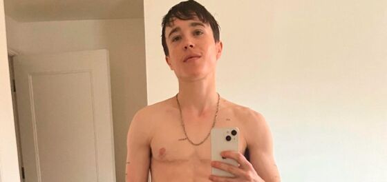Elliot Page shows off six-pack with latest shirtless selfie