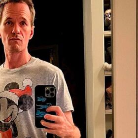A photo of Neil Patrick Harris in grey sweatpants is drawing attention