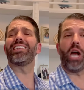 Don Jr. is doing some very sloppy damage control after posting that batsh*t crazy video to Facebook