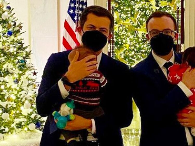Chasten Buttigieg marks New Year with photo of Pete and their twins at White House
