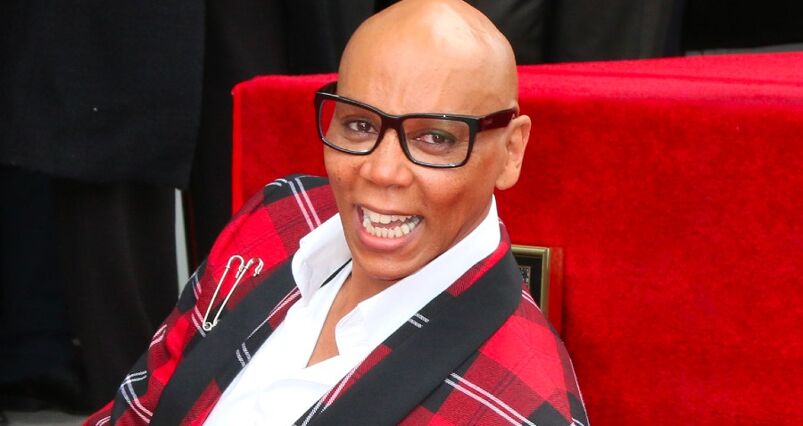 RuPaul at the unveiling of his star on the Hollywood Walk of Fame in 2018