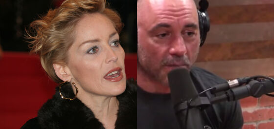 Sharon Stone just went Basic Instinct on “a**hole” Joe Rogan