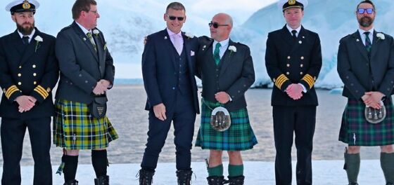 Same-sex couple make history with Antarctica wedding