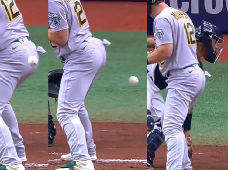 WATCH: Baseball player’s butt steals the show and the Internet can’t get enough