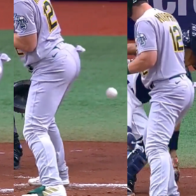 WATCH: Baseball player’s butt steals the show and the Internet can’t get enough