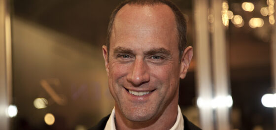 Spread-eagled Chris Meloni has something to show all the haters
