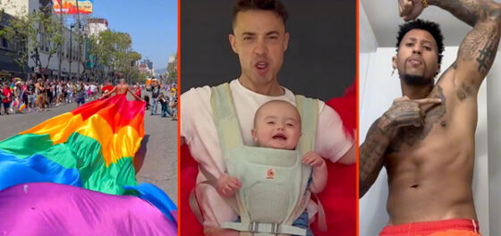 A block-long Pride dress, baby’s first drag performance, & the oldest gay couple in history