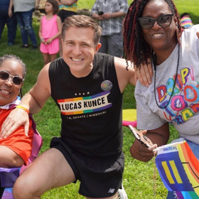 Pro-LGBTQ candidate uses his hairy, bulging thighs to troll Josh Hawley AND rake in record donations