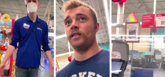 WATCH: Right-wing troll demands store employees remove their Pride flag