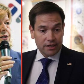 Tammy Baldwin cornered Marco Rubio in an elevator about his antigay remarks and it didn’t go well for him