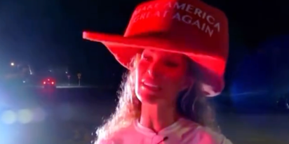 WATCH: Wacky woman in giant MAGA hat demands to be taken seriously outside gates of Mar-a-Lago
