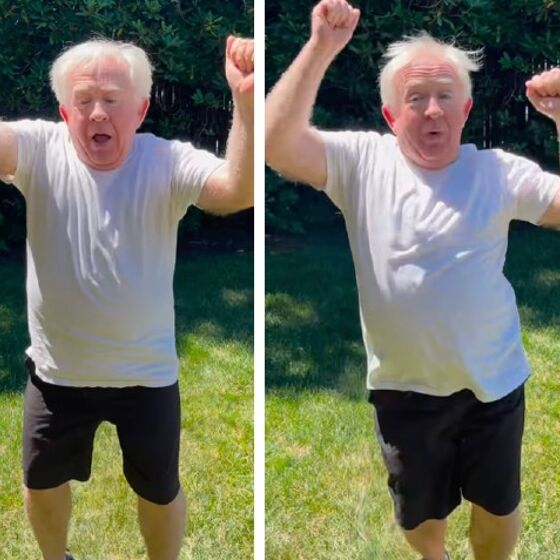 Leslie Jordan enjoys a one-on-one session with cute personal trainer