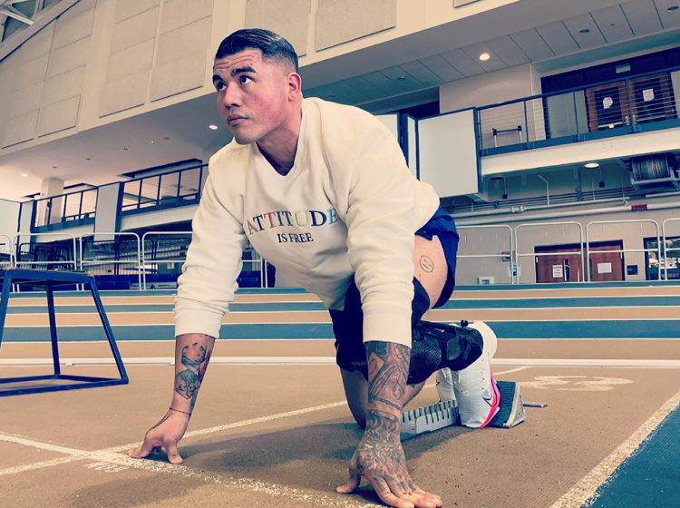 After having his leg amputated, this tatted up former Marine won’t let anything stop him