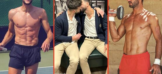 Did these two tennis hotties come out together, or are they just bromancing too close to the sun?