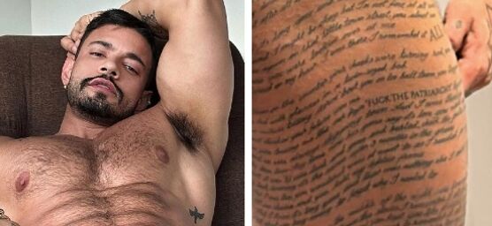 This popular gay adult performer’s new Taylor Swift tattoo is… quite something