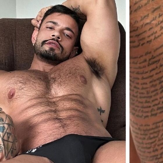 This popular gay adult performer’s new Taylor Swift tattoo is… quite something