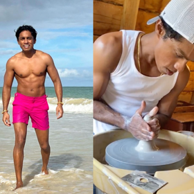 Rajiv Surendra knows how to sport a six pack and work a pottery wheel