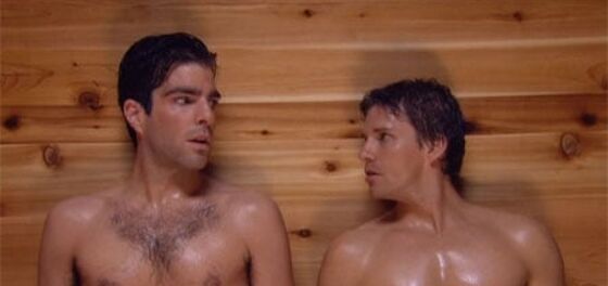 That time Zachary Quinto had a steamy gay sauna hookup on TV—before he was out