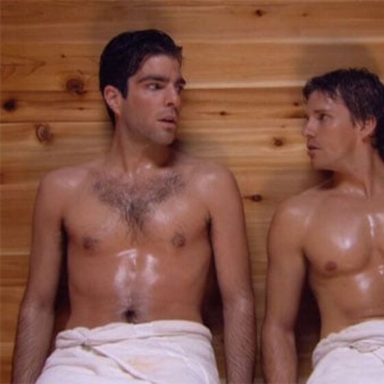 That time Zachary Quinto had a steamy gay sauna hookup on TV—before he was out