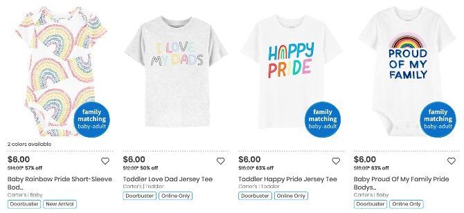 Carter's Pride theme clothes for babies have upset One Million Moms