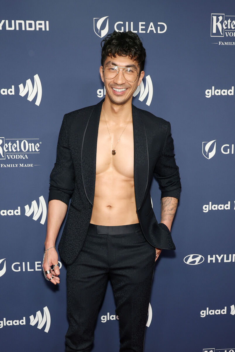 Ronnie Woo on the red carpet at the GLAAD Awards