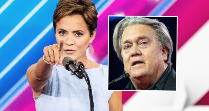 Kari Lake calls Steve Bannon her “stud muffin” and the internet has thoughts