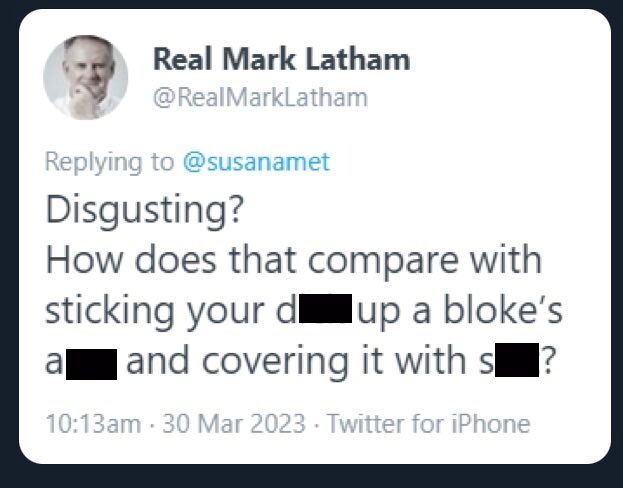 Mark Latham's tweet