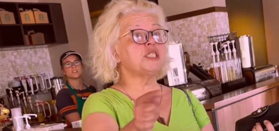 Sweaty white-haired woman goes on wild homophobic rant inside local Starbucks
