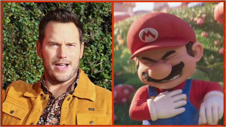 Side by side image of Chris Pratt and Mario