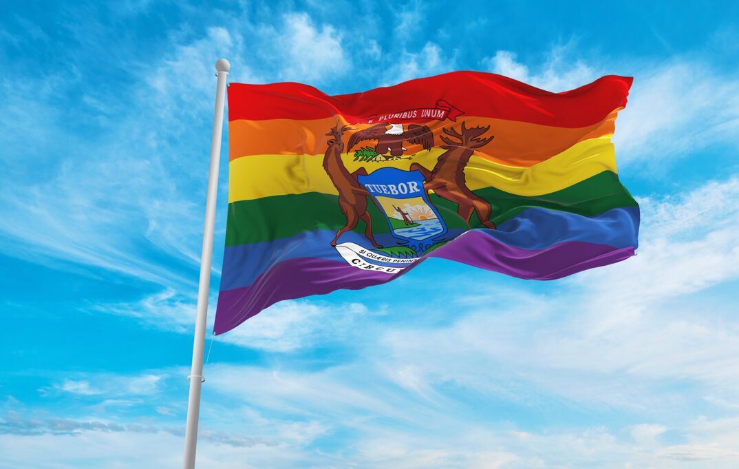 Modified,Flag,Of,Michigan,State,,Usa,With,Rainbow,Lgbt,Pride, Michigan LGBTQ anti-discrimination law, Gretchen Whitmer,