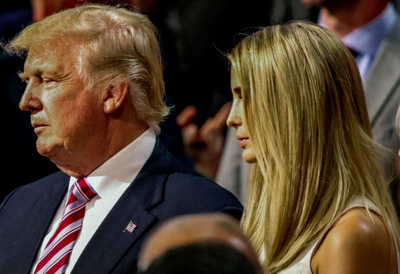 Image of Donald and Ivanka Trump sitting next to each other
