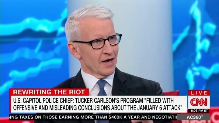 Anderson Cooper expertly shades pants-pissing Tucker Carlson over his bullsh*t January 6 report