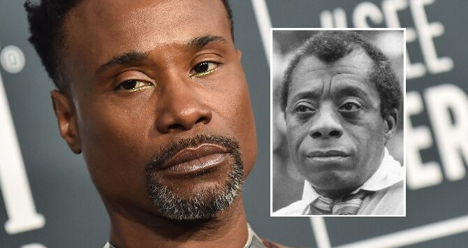 Billy Porter and (inset) James Baldwin