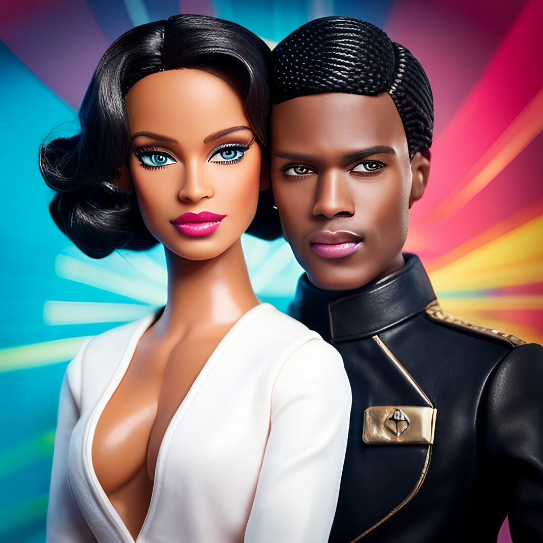ai-generated image of "bisexual Barbie and Ken dolls in the year 3000"