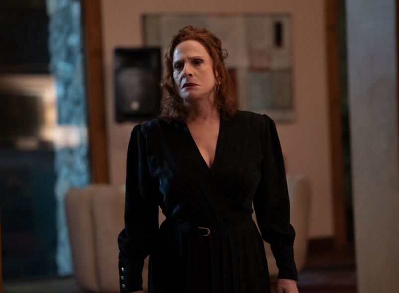 Patti LuPone wear a red wig and black dress in 'Beau Is Afraid'