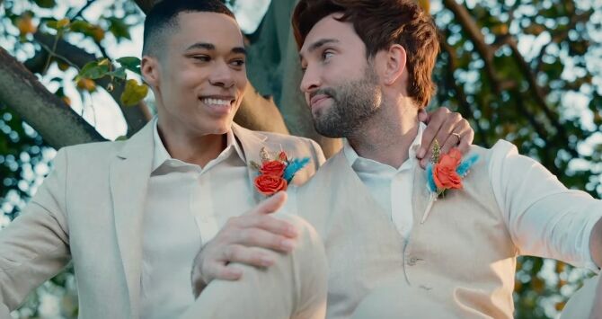 A same-sex couple marry in the Men's Wearhouse advert that has upset One Million Moms