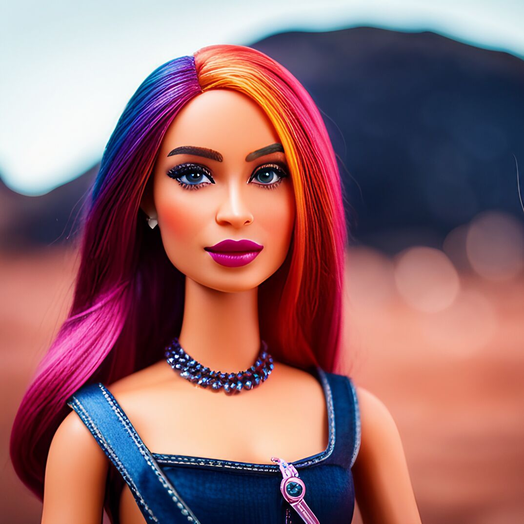 ai-generated image of "queer Barbie doll on mars"