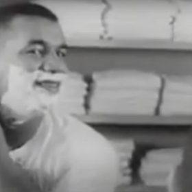 This 1950s Gillette razor commercial is all about shaving cream, baseball players, & smooth young men
