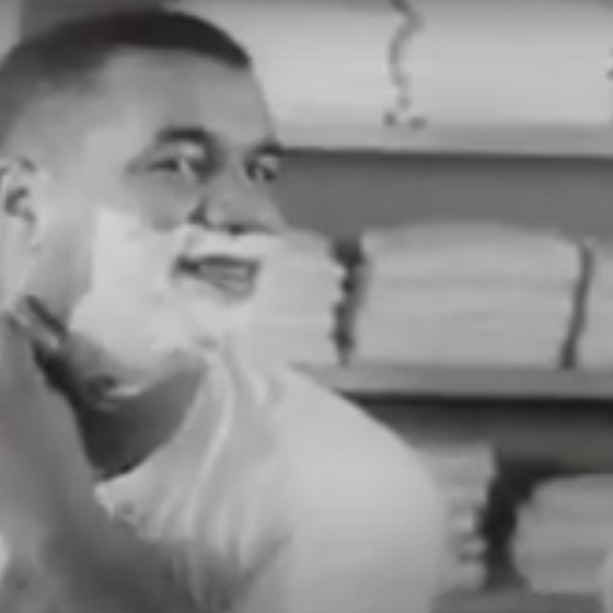 This 1950s Gillette razor commercial is all about shaving cream, baseball players, & smooth young men