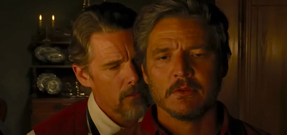 WATCH: Pedro Pascal and Ethan Hawke get intimate in gay cowboy drama