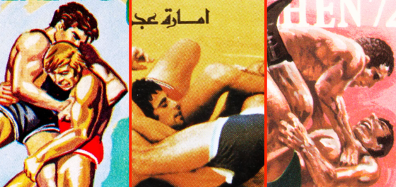 PHOTOS: These vintage postage stamps of male wrestlers are basically gay porn