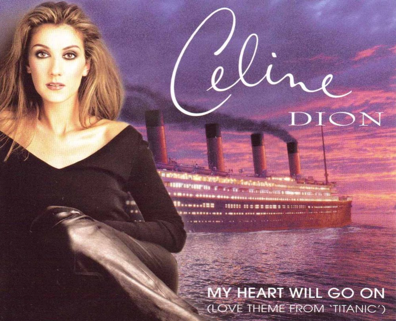 Single cover for Celine Dion's song "My Heart Will Go On"