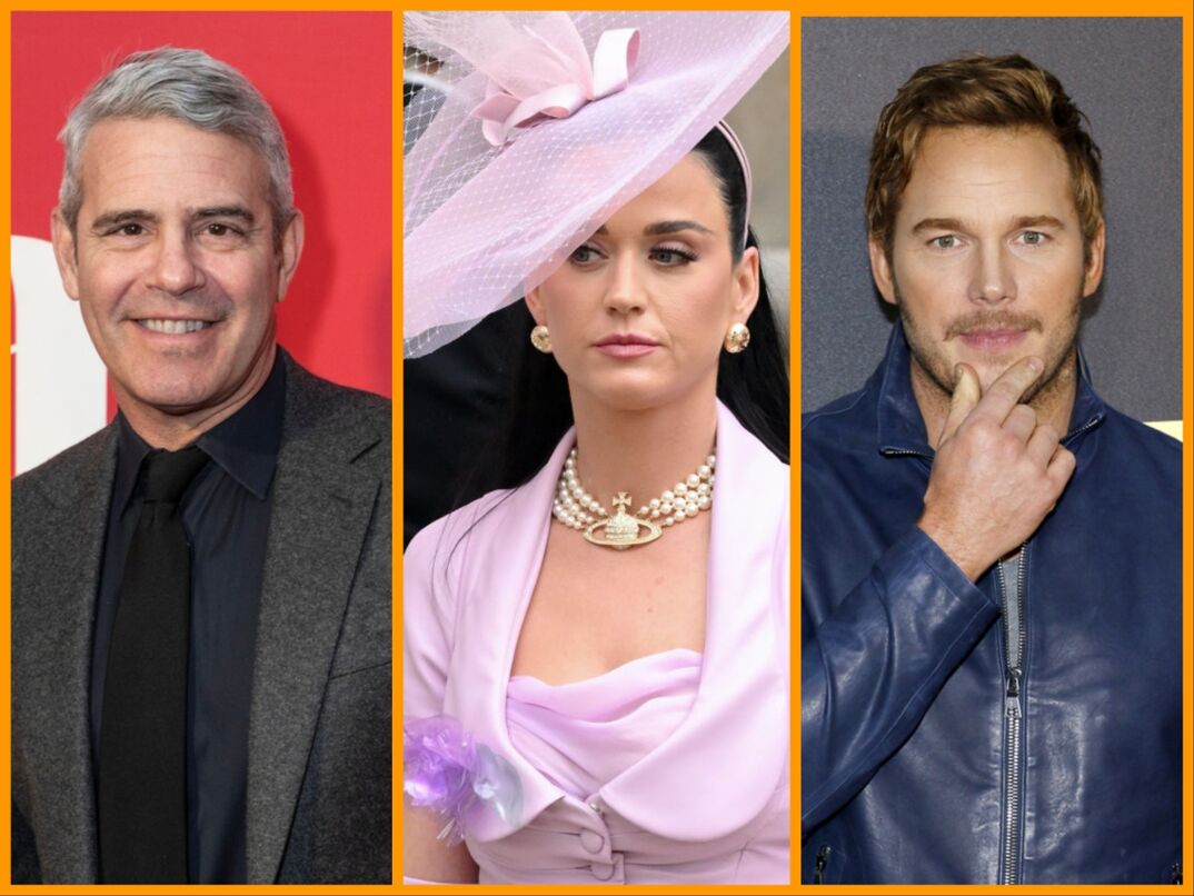Andy Cohen, Katy Perry and Chris Pratt in side-by-side photos