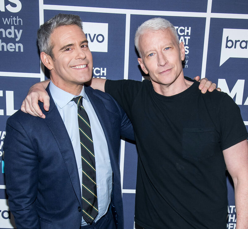 Andy Cohen and Anderson Cooper on the red carpet 