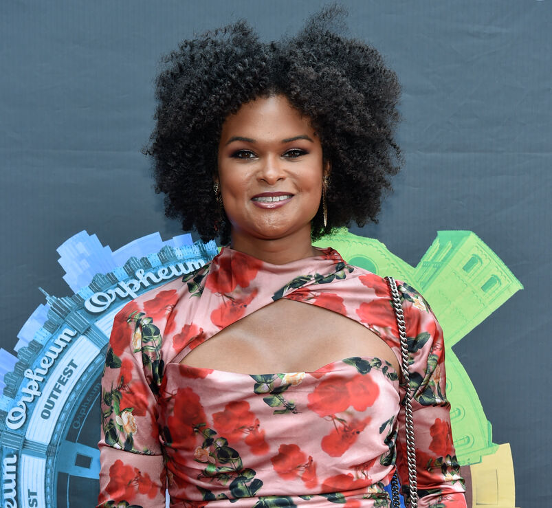 Raquel Willis in a floral dress on the red carpet
