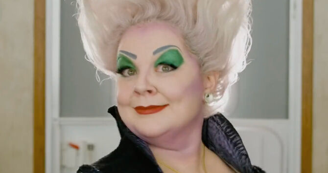 Melissa McCarthy is made up as Ursula 