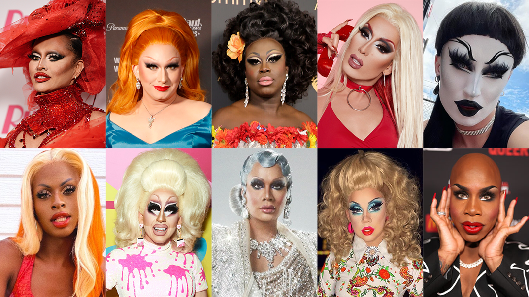 a collage of ten different drag queens from rupaul's drag race