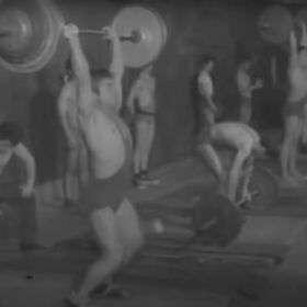 This weightlifting video from Postwar Britain is packed with studs in singlets & gay sexual imagery