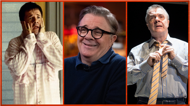 A triptych of Nathan Lane featuring 'The Birdcage' and 'Angels In America'